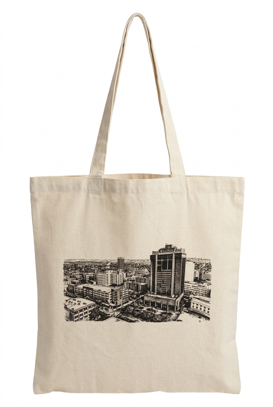 Above Billings Tote rephotographed on a white background with wall hook removed